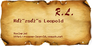 Rózsás Leopold névjegykártya